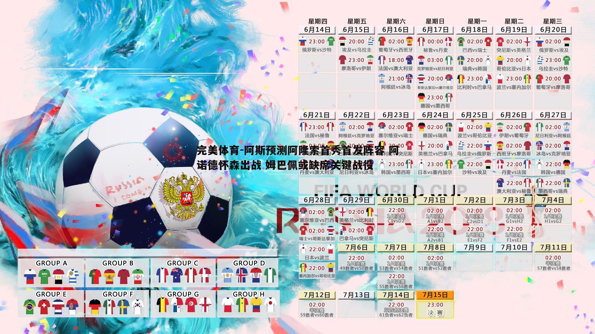 完美体育-阿斯预测阿隆索首秀首发阵容 阿诺德怀森出战 姆巴佩或缺席关键战役